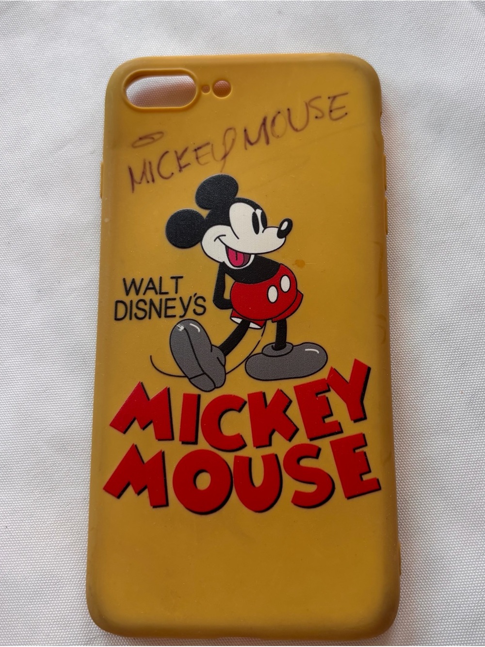 Mickey Mouse‎ yellow iPhone 8 Plus phone case with signature